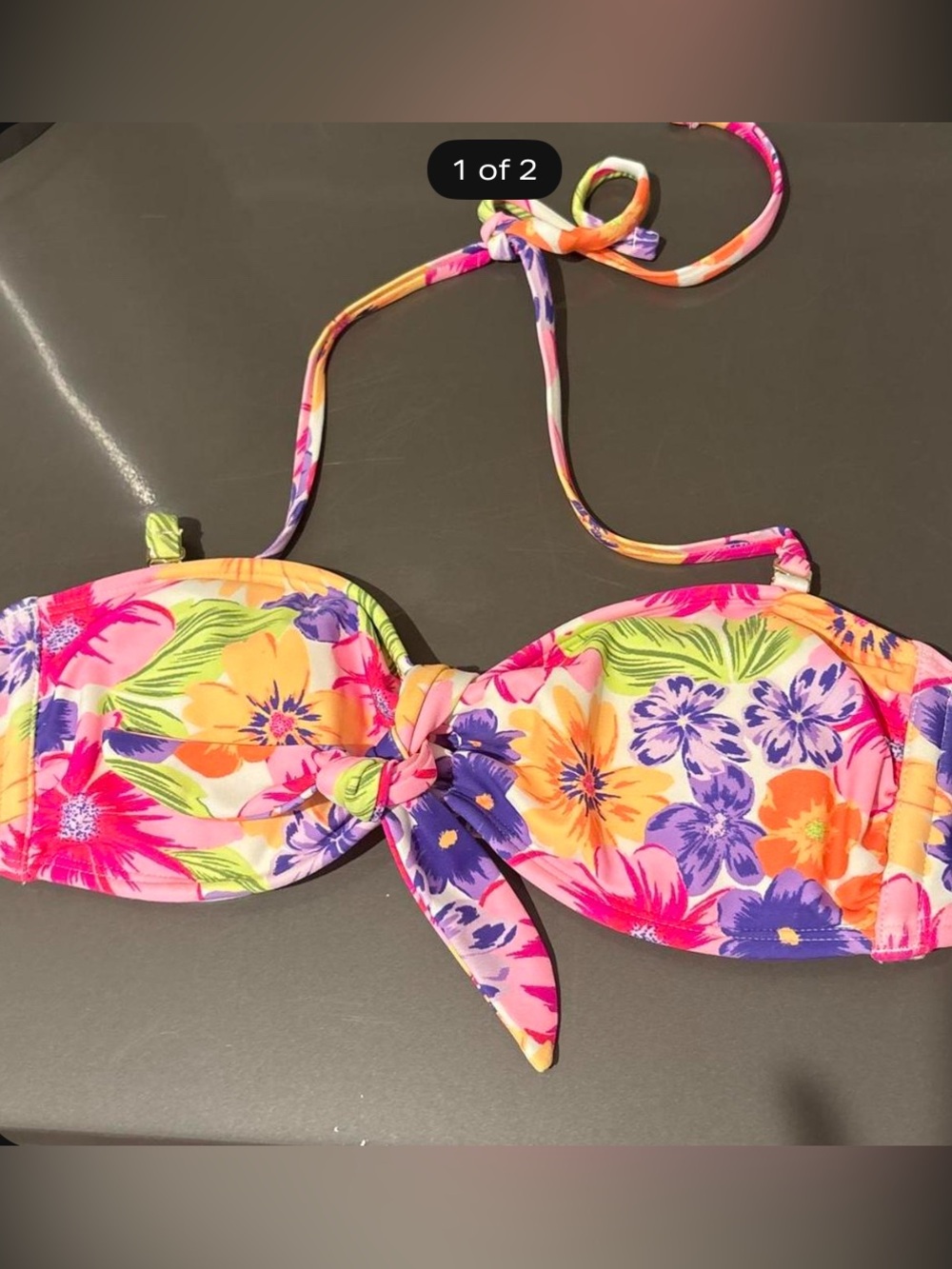 Target Floral Tie-Front Bikini Top